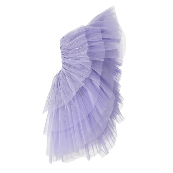 Pamella Roland - Pleated Tulle Mini Dress - US 4